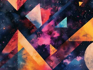 Poster - Geometric Shapes and Space Art