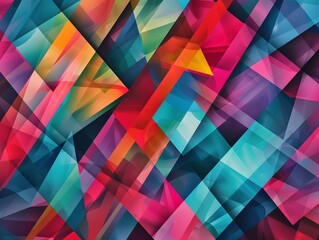 Poster - Abstract Geometric Pattern Vibrant Colors  3D Effect