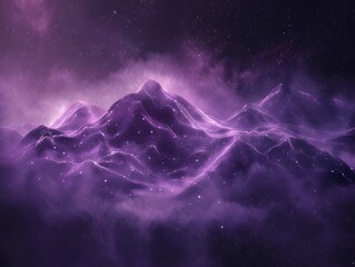 Wall Mural - Abstract Purple Dust Mountains 