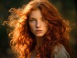 Captivating Redhead with Vibrant Curls