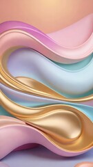Wall Mural - Pastel color soft and smooth wavy lines abstract background.