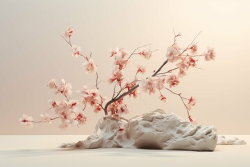 Wall Mural - Cherry Blossoms and Fabric Elegance