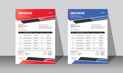 Wall Mural - Simple clean invoice design template for business .