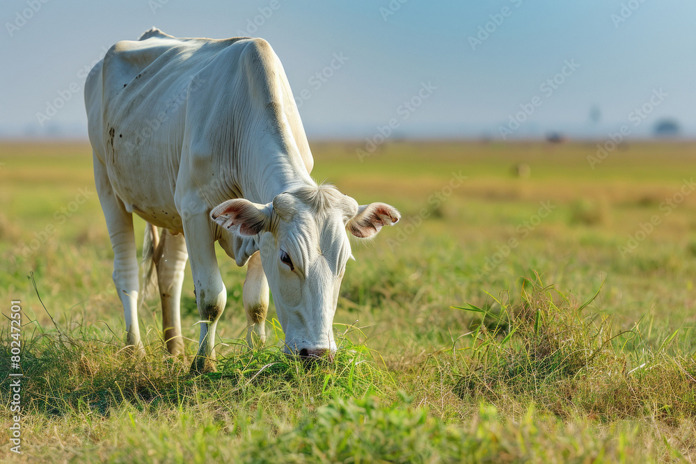cow grazing in the green field Stock Photo | Adobe Stock