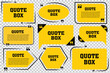 Quote box frame collection. Quotes frames. Quote remark. Set of various colorful isolated quote frames. Speech bubbles with quotation marks. Texting quote boxes. eps10
