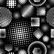 Halftone monochrome dots. Seamless background. hand drawing. Not AI, Vector illustration