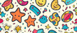 Playful seamless pattern with cute elements