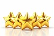 Five stars customer product rating review. 5 golden stars icon