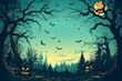 Spooky halloween background with copy space