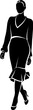 Woman In Dress Silhouette. Vector illustration 