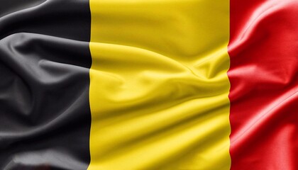 Wall Mural - Belgium flag with juicy colors_with pleats with visible satin texture