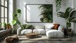 Modern Urban Living Room with Indoor Plants.