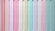 Pastel vertical blinds in soft pink, blue, and beige colors