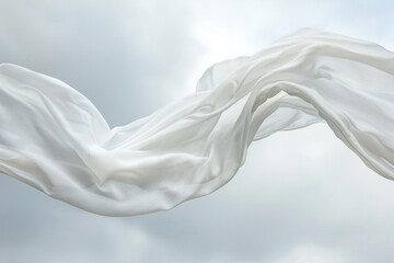 Wall Mural - A plain white scarf floating in the wind.