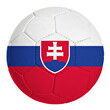 Soccer ball with slovakai team flag isolated on white