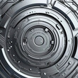 © Avelino - Metallic Circular Structure with Futuristic Technology Design. Generated by AI
