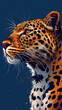 Cool tiger on blue Background.	