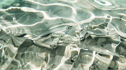 Poster - A stunning visual of light interacting with a liquid's surface, creating an abstract, undulating pattern