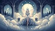 Whimsical Fairy Queen on Crystal Throne - AI generated digital art