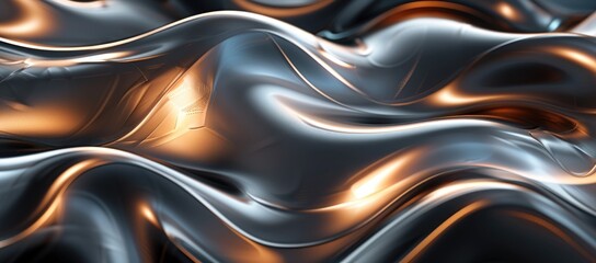 Wall Mural - Chrome Metal Wave Background