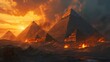 The End of the World Apocalyptic, destroyed Egypt, epic scene. Created with Generative AI.	