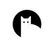 Cat icon. Vector black cat silhouette illustration.
