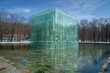 Glass Cube Restaurant Oasis: Reflecting Pool Marvel