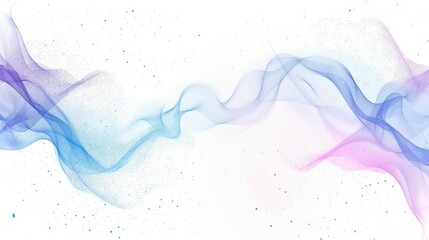 Wall Mural - Abstract dot particles wavy flowing curve pattern by colorful gradient blue purple pink on white background