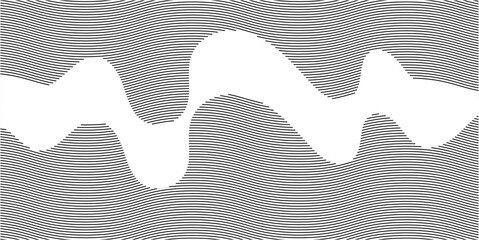 Wall Mural - Abstract geometric line wave pattern. Thin line on white background