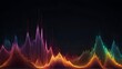 © Mustapha.studios - Colorful Sound Wave Visualization: Vibrant Graphic Design on a Dark Background, Music Websites, Audio Software Interfaces, Graphic Design Projects
