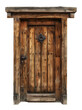 © David - Rustic wooden door with vintage iron hardware isolated on transparent background