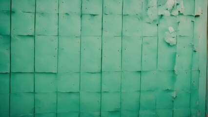 Poster - Cyan Squares Covering Wall Generative AI
