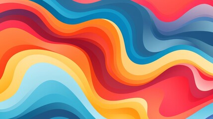 Sticker - abstract colorful background with waves