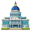 colorful flat illustration of iconic landmark, capitol