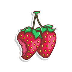 hand draw strawberry fruit illustration art

