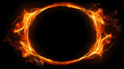 Wall Mural - Square frame made of fire