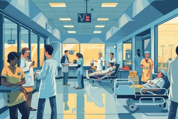 hospital scene with doctors