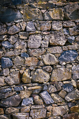 Poster - Retro style design decorative irregular cracked real stone wall surface motley stone