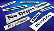 No Degree Needed News Headlines Job Work Trends College Not Required 3d Illustration