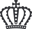 King crowns icon silhouette, queen tiara, royal crown logo. Power dynasty royalty emblem, vintage heraldic black symbols vector set