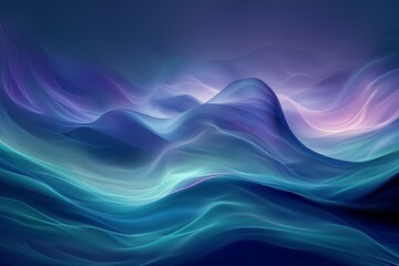 Wall Mural - The image is a beautiful blue ocean with waves that are purple and pink
