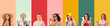 © Pixel-Shot - Set of people with sunscreen creams on color background