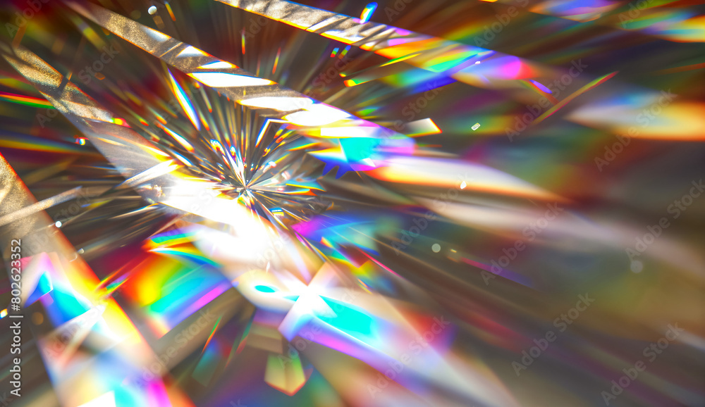 Rainbow Crystal Background. A kaleidoscope of colors and light refractions through a crystal structure forms a stunning and vibrant abstract background.