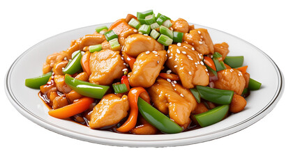 a tempting special Chinese dish of kung pao chicken