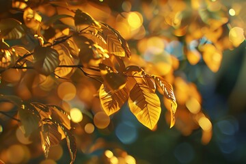 Poster - green leaves background