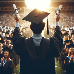 Graduating Student Wearing a Graduation Cap