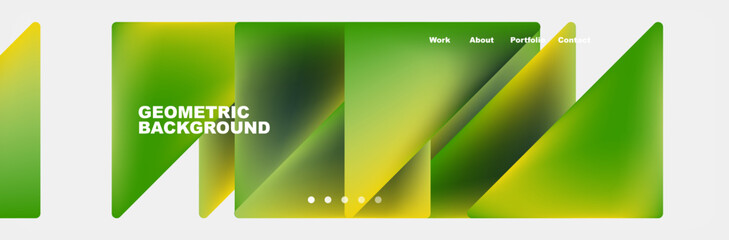Aufkleber - a geometric background with green and yellow triangles on a white background . High quality