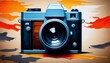 Oil painting A camera icon representing photograph (18)