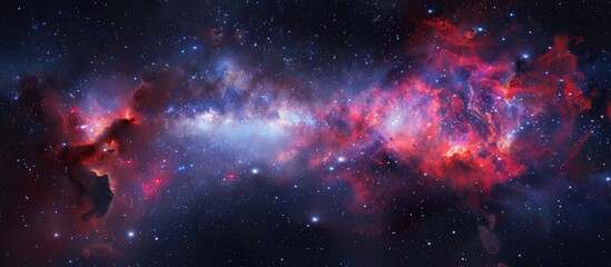 Wall Mural - in the vast expanse of space, a mesmerizing view of the galactic sky with countless stars and colorf