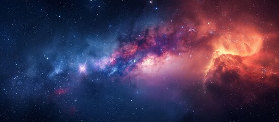 Wall Mural - a stunning and vibrant galaxy backdrop filled with twinkling stars and colorful nebulas in deep spac